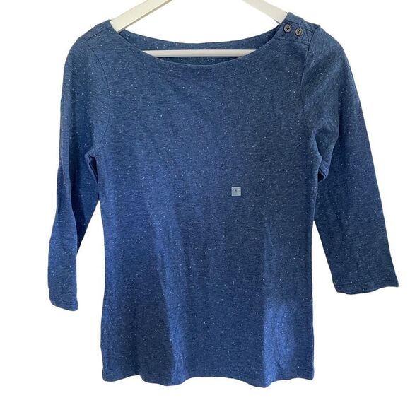 NWOT Ann Taylor Loft speckled 3/4 sleeve blouse blue small - Picture 1 of 6